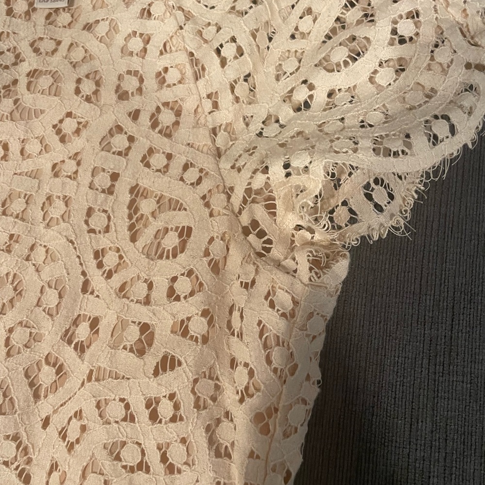 Gently used J. Crew lace ivory shirt. - Picture 4 of 5